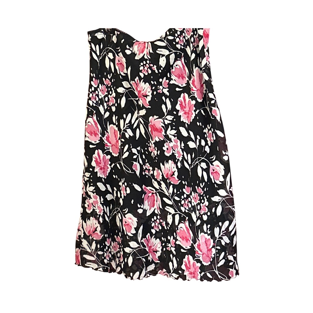 Y2K Elementz Floral Midi Skirt Whimsigoth Fairycore MYRK0190 Black Pink Large